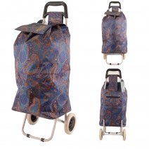 MS-001 FLOWER PATTERN PURPLE TWO-WHEELED TROLLEY