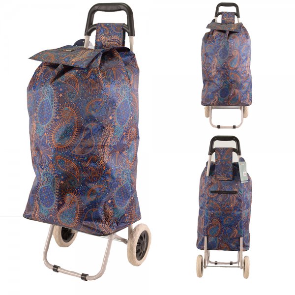 MS-001 FLOWER PATTERN PURPLE TWO-WHEELED TROLLEY