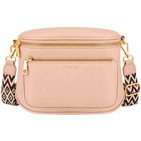 7268 Mink Leather Grn Pu X-Body Waist Bag W-Changable Strap New