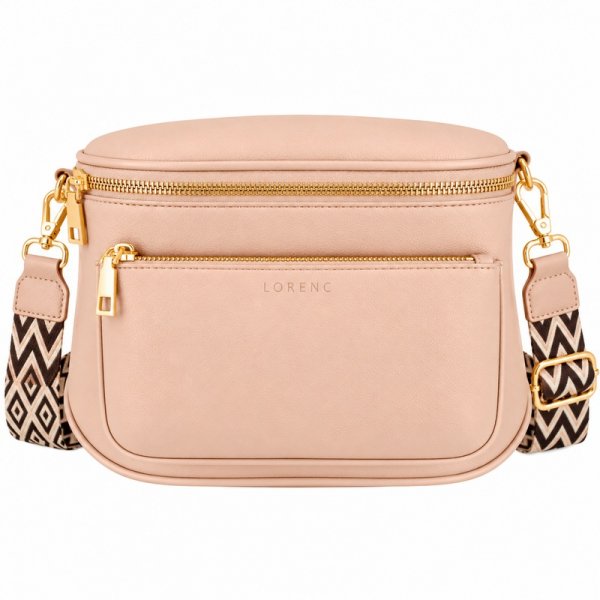7268 Mink Leather Grn Pu X-Body Waist Bag W-Changable Strap New