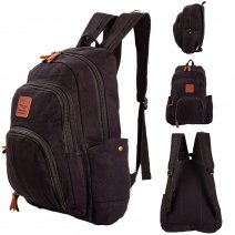 EA-CA47221 BLACK CANVAS BACKPACK