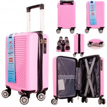 T-HC-US-09 PINK 15.7'' UNDER-SEAT CABIN-SIZE TROLLEY SUITCASE