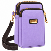 2437 Lilac Polyester Double Zip Rnd X-Body Bag With Adj Strap(N)