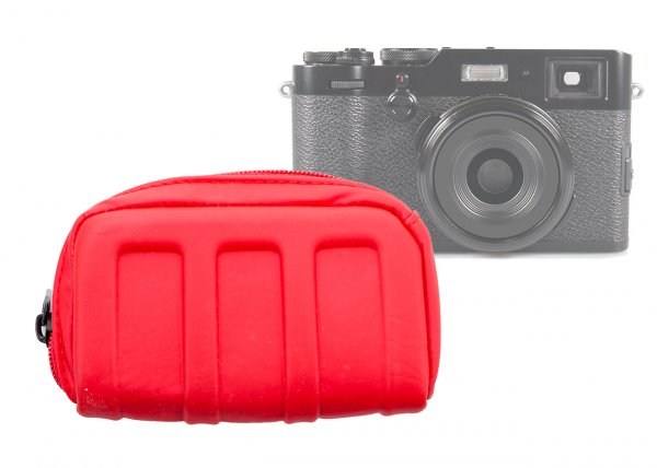 red shock proof compact camera case
