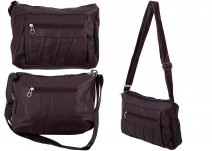 5733 TWIN TOP ZIP PU BAG WTH FRONT & BCK ZIP DARK BROWN