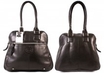 0506BLACK Smth C.Nppa Twin Handle Tote, Front Zip, Studs - Q070