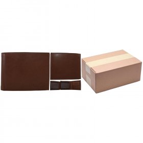1066 ASSORTED TAN ITALIAN LEATHER RFID BOX OF 10