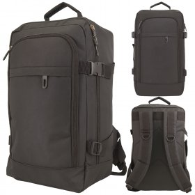 BP-120 BLACK RYANAIR UNDERSEAT CABIN-FRIENDLY RUCKSACK W/MUL ZIP