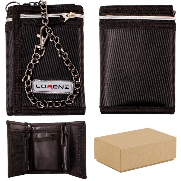 8001 BOX OF 12 NYLON SPORTS WITH CHAIN WALLET PURSE