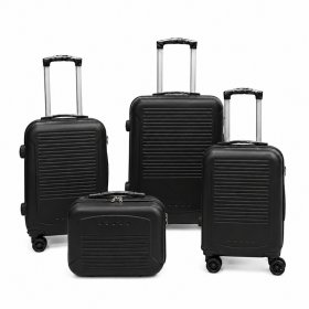 T-HC-716 SET OF 4 Black Premium Hard Shell Suitcases