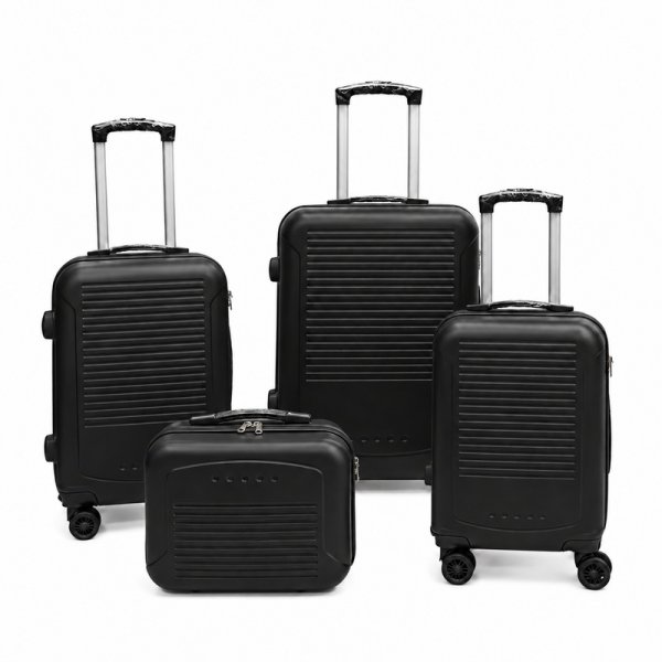 T-HC-716 SET OF 4 Black Premium Hard Shell Suitcases
