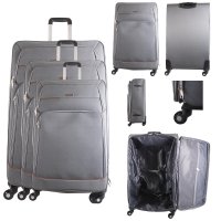 N516 GREY TRAVEL TROLLEY SUITCASE SET OF 3