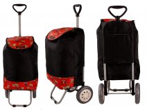 6957/S BLACK RED OWLS Shopping Trolley with Adjustable Handle