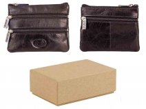 1059 BLACK SOFT C.NAPPA TOP ZIP PURSE, 2 FRNT & BK ZIP BOX OF 12