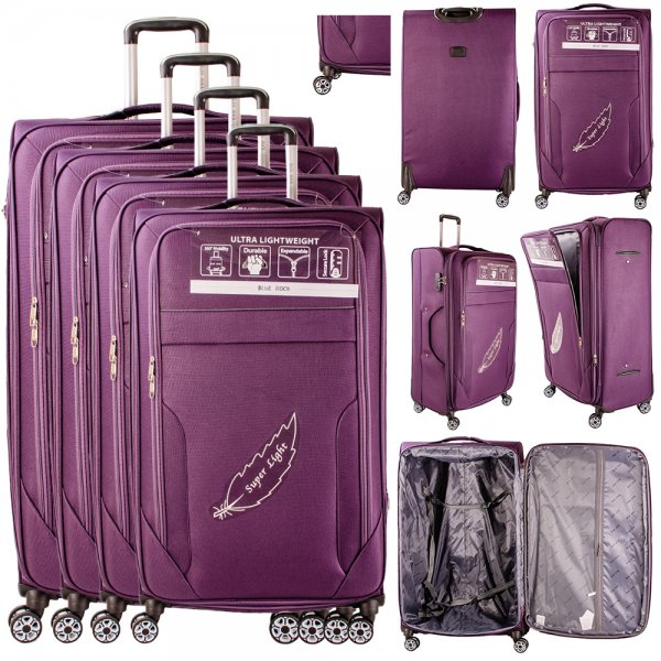 T-SC-03 D.PURPLE SET OF 4 TRAVEL TROLLEY SUITCASES