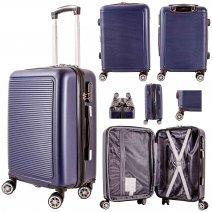 T-HC-C-11 NAVY CABIN-SIZE TRAVEL TROLLEY SUITCASE