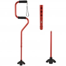 2893 RED ALUMINIUM ADJUSTABLE DETACHABLE WALKING STICK