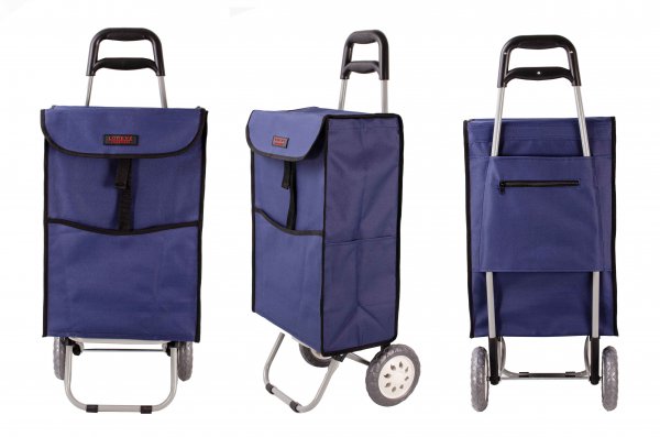 6961/W ALL NAVY 2 WHEEL SHOPPING TROLLEY