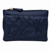 5706 Navy Lorenz Floral Embossed Coin Purse 5706 Navy Lorenz Floral Embossed Coin Purse