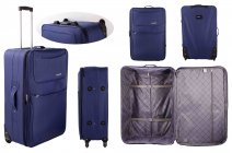 BARCELONA 25'' NAVY 2-WHEEL POLYESTER TRAVEL TROLLEY SUITCASE
