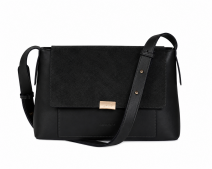 5833 Black Lorenz Mid-Sized Flapover Bag