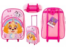 24724 PINK PAW PETROL SKYE PREMIUM FABRIC FOLDING TROLLEY BAG