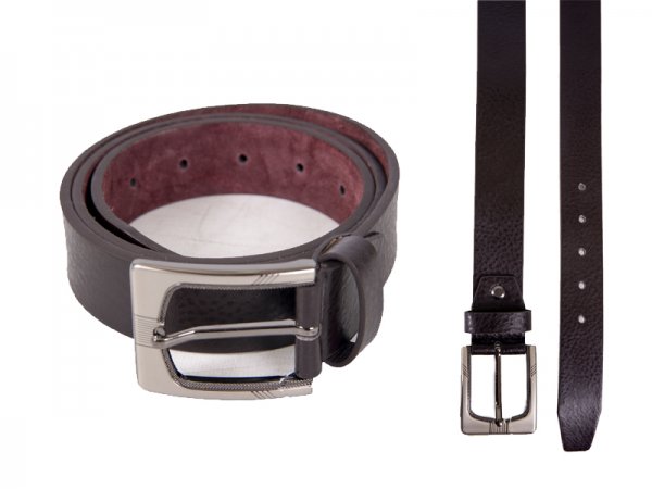 2736BROWN 1.25” Lthr Grn Belt w Brshed gun Metal Bckl M