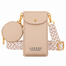 7275 Nude Lorenz Faux Leather Handbag With Coin Purse (New)