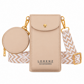 7275 Nude Lorenz Faux Leather Handbag With Coin Purse (New)