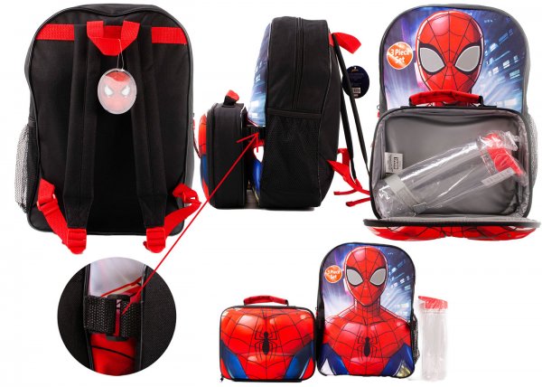 ALBIE SPIDER-MAN BACKPACK WITH LUNCH BAG AND WATER BOTTLE SET