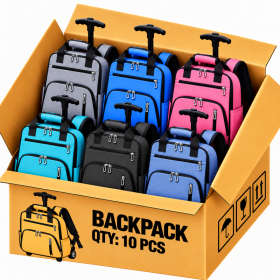 TR-R-TA-002 Assorted Colours Box of 10 Ryanair Backpacks Underse