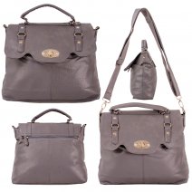 JBHB2455 GREY FLIP-LOCK FASHION SHOULDER BAG