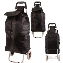 MS-001 BLACK G PATTERN TWO-WHEEL SHOPPING TROLLEY