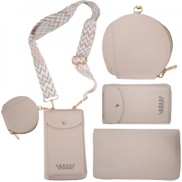 7275 NUDE LORENZ FAUX LEATHER HANDBAG WITH COIN PURSE