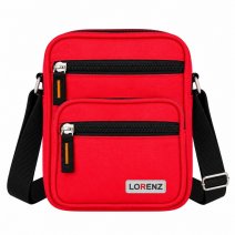 2570 Red Small Unisex Polyester Bag With 5 Zips (New)