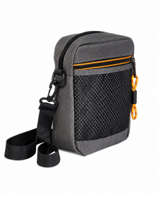 2530 Grey Grained Polyester Small Top Zip X-Body Bag
