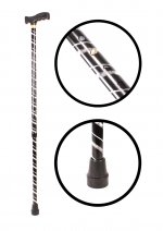 2880 BLACK PATTERNED ADJUSTABLE WALKING STICK