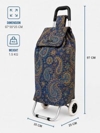 B-ST-05 Flower Navy 2 Wheeler Shopping Trolley B-ST-05 Flower Navy 2 Wheeler Shopping Trolley