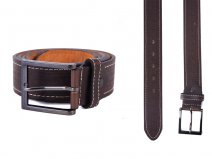 2750 Brown 1.5" M BELT WITH PATTERN&CONTRAST STITCH