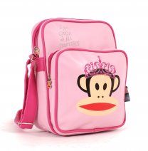 PFP7412PNK Kids Shoulder Bag Fuschia/Baby Pink Monkey Paul Frank