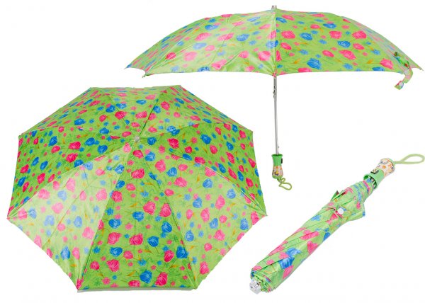 CASAVIA GREEN/BLUE/RED FLOWER PRINT UMBRELLA