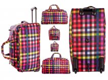 HBY-0014 MULTI COLOR BOX 28" 2 WHEELED HOLDALL TRAVEL BAG