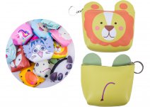 7091 LION Printed Coin Purse with Straigh Zip