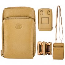 0593 OLIVE PEBBLE LEATHER RFID X-BODY PHONE/ACCESSORY PURSE