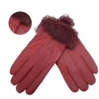 8912 BURGUNDY LEATHER GLOVES MEDIUM