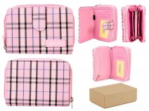 7155 PINK TWIN ZIP WITH FRONT WALLET PURSE BOX OF 12