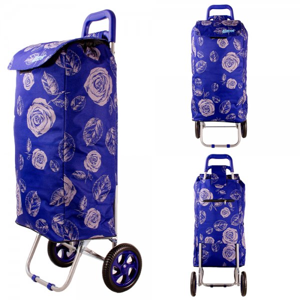 EV-433 NAVY ROSE 2-WHEEL SHOPPING TROLLEY BAG