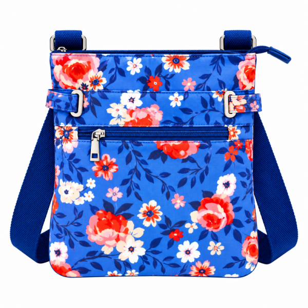 LJ-020 Blue Floral Shoulder Bag (New)