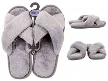 SL109 LADIES SLIPPERS GREY MEDIUM UK 5/6