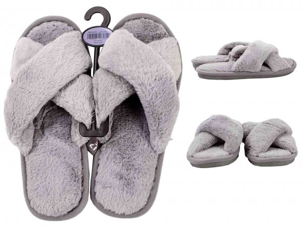 SL109 LADIES SLIPPERS GREY MEDIUM UK 5/6